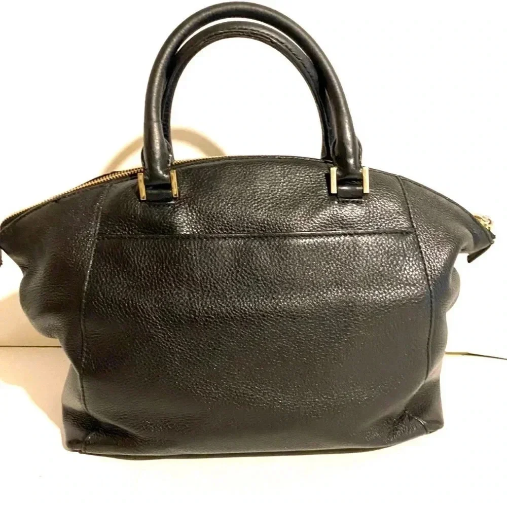 Michael Kors black leather satchel handbag